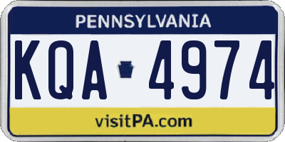 PA license plate KQA4974