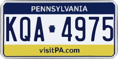 PA license plate KQA4975