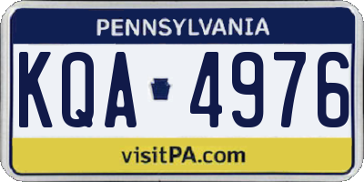 PA license plate KQA4976