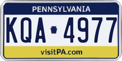 PA license plate KQA4977