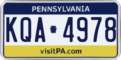 PA license plate KQA4978