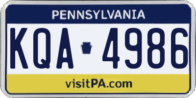 PA license plate KQA4986