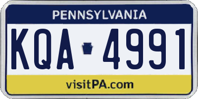 PA license plate KQA4991