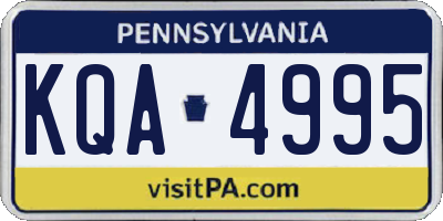 PA license plate KQA4995