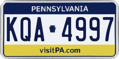PA license plate KQA4997