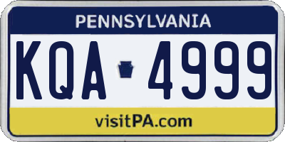 PA license plate KQA4999