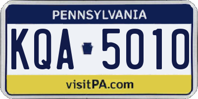 PA license plate KQA5010
