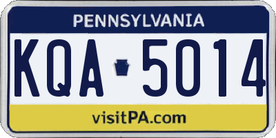 PA license plate KQA5014