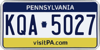 PA license plate KQA5027