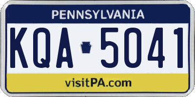 PA license plate KQA5041