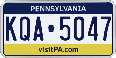 PA license plate KQA5047