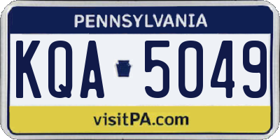 PA license plate KQA5049