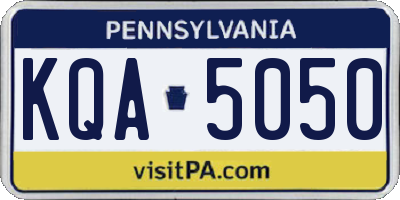 PA license plate KQA5050