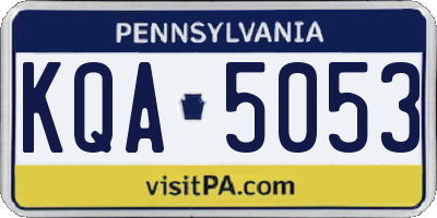 PA license plate KQA5053