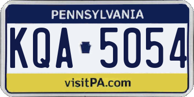 PA license plate KQA5054