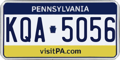 PA license plate KQA5056