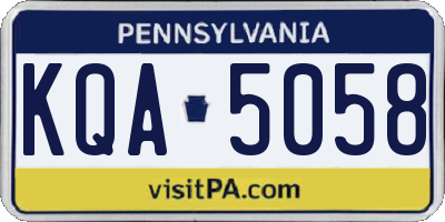 PA license plate KQA5058