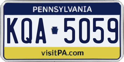 PA license plate KQA5059