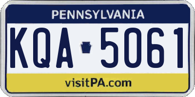 PA license plate KQA5061