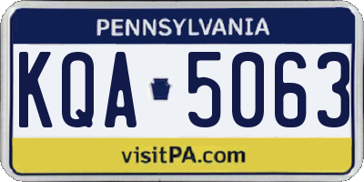 PA license plate KQA5063