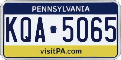 PA license plate KQA5065