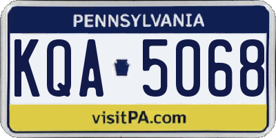 PA license plate KQA5068