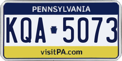 PA license plate KQA5073