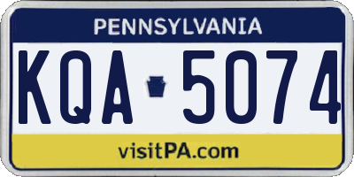 PA license plate KQA5074