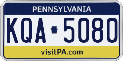 PA license plate KQA5080