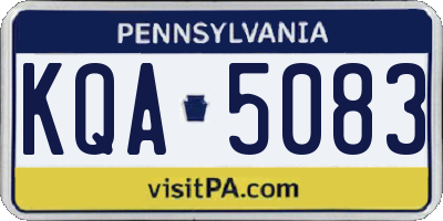 PA license plate KQA5083