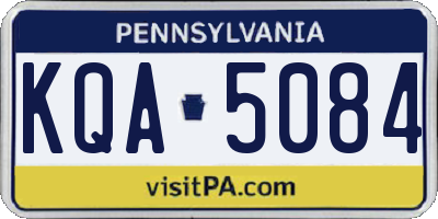 PA license plate KQA5084