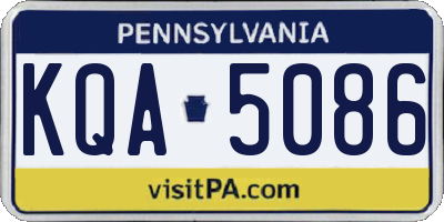 PA license plate KQA5086