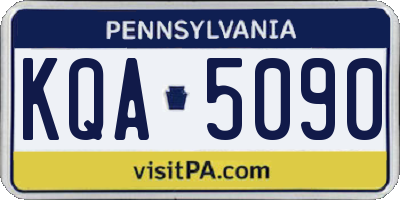 PA license plate KQA5090