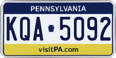 PA license plate KQA5092