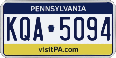 PA license plate KQA5094