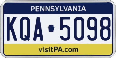 PA license plate KQA5098