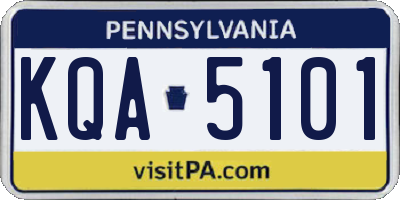 PA license plate KQA5101