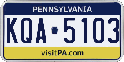 PA license plate KQA5103