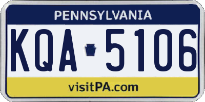 PA license plate KQA5106