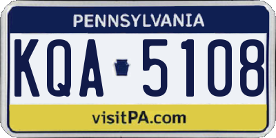 PA license plate KQA5108
