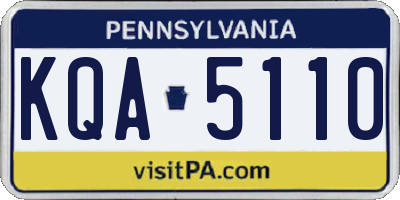 PA license plate KQA5110