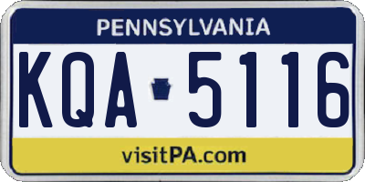 PA license plate KQA5116