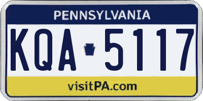 PA license plate KQA5117