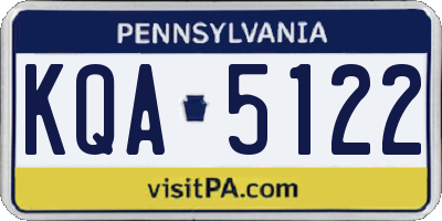 PA license plate KQA5122