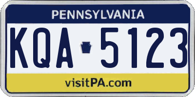 PA license plate KQA5123