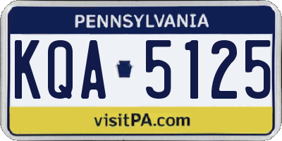PA license plate KQA5125