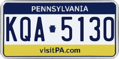 PA license plate KQA5130