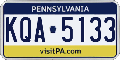 PA license plate KQA5133