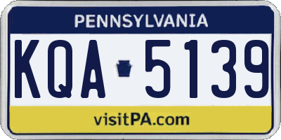 PA license plate KQA5139