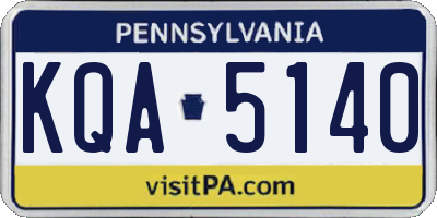 PA license plate KQA5140